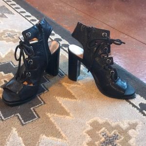Size 6 cut out lace up heels